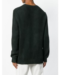 dunkelgrüner Pullover mit einem Rundhalsausschnitt von Massimo Alba