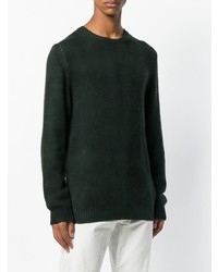dunkelgrüner Pullover mit einem Rundhalsausschnitt von Massimo Alba