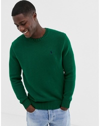 dunkelgrüner Pullover mit einem Rundhalsausschnitt von Polo Ralph Lauren