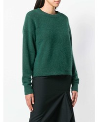 dunkelgrüner Pullover mit einem Rundhalsausschnitt von Frenken