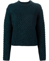 dunkelgrüner Pullover mit einem Rundhalsausschnitt von Proenza Schouler
