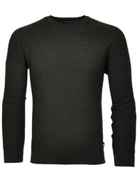 dunkelgrüner Pullover mit einem Rundhalsausschnitt von RAGMAN