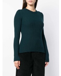 dunkelgrüner Pullover mit einem Rundhalsausschnitt von Cédric Charlier