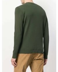 dunkelgrüner Pullover mit einem Rundhalsausschnitt von Roberto Collina