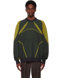 dunkelgrüner Pullover mit einem Rundhalsausschnitt von Saul Nash