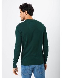 dunkelgrüner Pullover mit einem Rundhalsausschnitt von Scotch & Soda