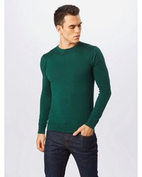 dunkelgrüner Pullover mit einem Rundhalsausschnitt von Scotch & Soda