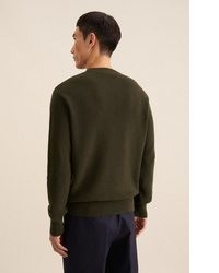 dunkelgrüner Pullover mit einem Rundhalsausschnitt von Seidensticker
