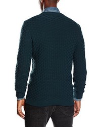 dunkelgrüner Pullover mit einem Rundhalsausschnitt von Selected Homme