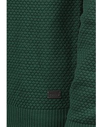 dunkelgrüner Pullover mit einem Rundhalsausschnitt von Solid