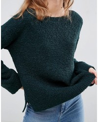 dunkelgrüner Pullover mit einem Rundhalsausschnitt von Asos