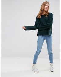 dunkelgrüner Pullover mit einem Rundhalsausschnitt von Asos