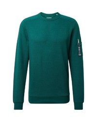 dunkelgrüner Pullover mit einem Rundhalsausschnitt von Tom Tailor