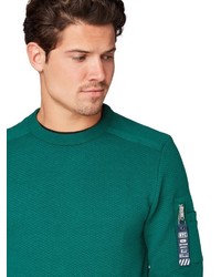 dunkelgrüner Pullover mit einem Rundhalsausschnitt von Tom Tailor