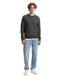 dunkelgrüner Pullover mit einem Rundhalsausschnitt von Tom Tailor Denim