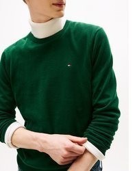 dunkelgrüner Pullover mit einem Rundhalsausschnitt von Tommy Hilfiger