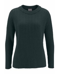 dunkelgrüner Pullover mit einem Rundhalsausschnitt von Vero Moda