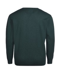 dunkelgrüner Pullover mit einem V-Ausschnitt von Big fashion