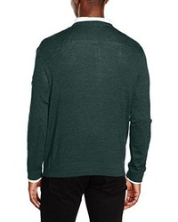 dunkelgrüner Pullover mit einem V-Ausschnitt von Calvin Klein
