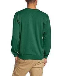 dunkelgrüner Pullover mit einem V-Ausschnitt von Casamoda
