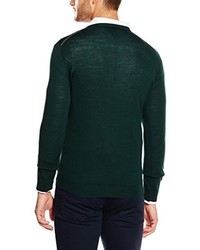 dunkelgrüner Pullover mit einem V-Ausschnitt von Cortefiel