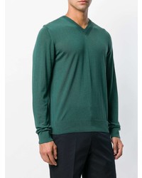 dunkelgrüner Pullover mit einem V-Ausschnitt von Lanvin