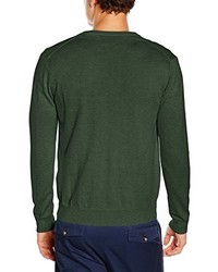 dunkelgrüner Pullover mit einem V-Ausschnitt von Gant