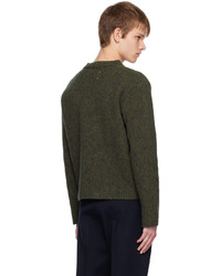 dunkelgrüner Pullover mit einem V-Ausschnitt von Maison Margiela