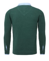 dunkelgrüner Pullover mit einem V-Ausschnitt von Key Largo