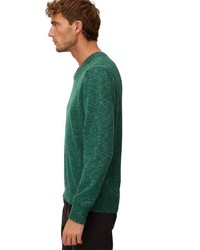 dunkelgrüner Pullover mit einem V-Ausschnitt von Marc O'Polo