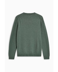 dunkelgrüner Pullover mit einem V-Ausschnitt von next