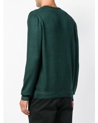 dunkelgrüner Pullover mit einem V-Ausschnitt von Fay