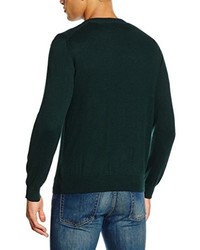 dunkelgrüner Pullover mit einem V-Ausschnitt von Scalpers