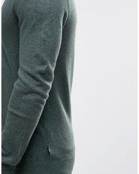 dunkelgrüner Pullover mit einem V-Ausschnitt von Esprit