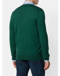 dunkelgrüner Pullover mit einem V-Ausschnitt von Polo Ralph Lauren