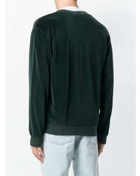 dunkelgrüner Pullover mit einem V-Ausschnitt von Yeezy