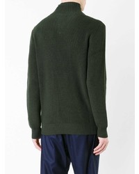 dunkelgrüner Pullover mit einem zugeknöpften Kragen von Kent & Curwen