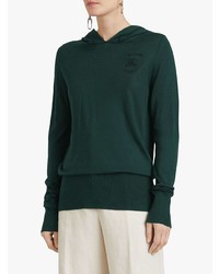 dunkelgrüner Pullover mit einer Kapuze von Burberry