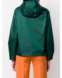 dunkelgrüner Pullover mit einer Kapuze von Prada