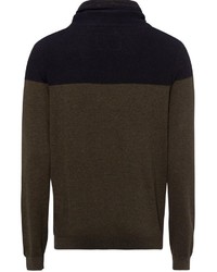 dunkelgrüner Pullover mit einer weiten Rollkragen von edc by Esprit