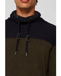 dunkelgrüner Pullover mit einer weiten Rollkragen von edc by Esprit