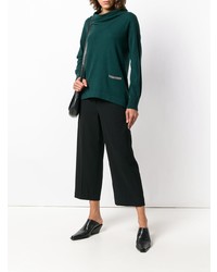 dunkelgrüner Pullover mit einer weiten Rollkragen von Fabiana Filippi