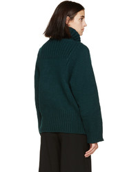 dunkelgrüner Rollkragenpullover von Stella McCartney