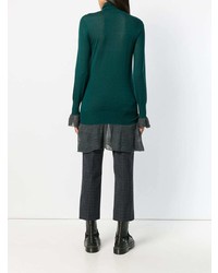 dunkelgrüner Rollkragenpullover von Sacai