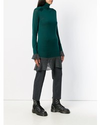 dunkelgrüner Rollkragenpullover von Sacai