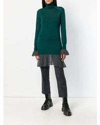 dunkelgrüner Rollkragenpullover von Sacai