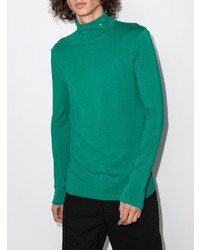 dunkelgrüner Rollkragenpullover von Raf Simons