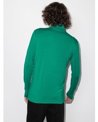 dunkelgrüner Rollkragenpullover von Raf Simons