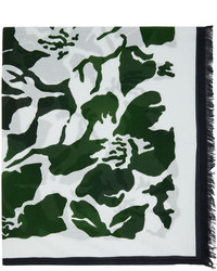 dunkelgrüner Schal mit Blumenmuster von Dries Van Noten
