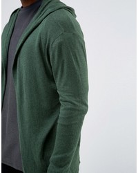 dunkelgrüner Strick Pullover mit einem Kapuze von Asos